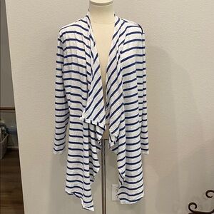 Soma Blue and White Cardigan Sz XL